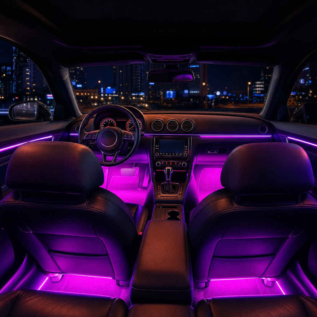 RGB Car Interior Lights – App Control, Music Sync & DIY Colors