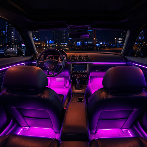 RGB Car Interior Lights – App Control, Music Sync & DIY Colors