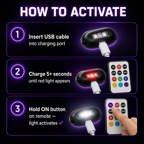 Wireless RGB Strobe Lights (4-Pack) – 8 Colors, Remote Control & Waterproof
